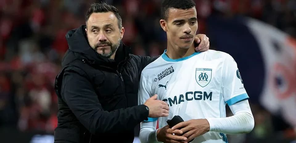 Entrenador y jugador de Olympique de Marsella tras el partido