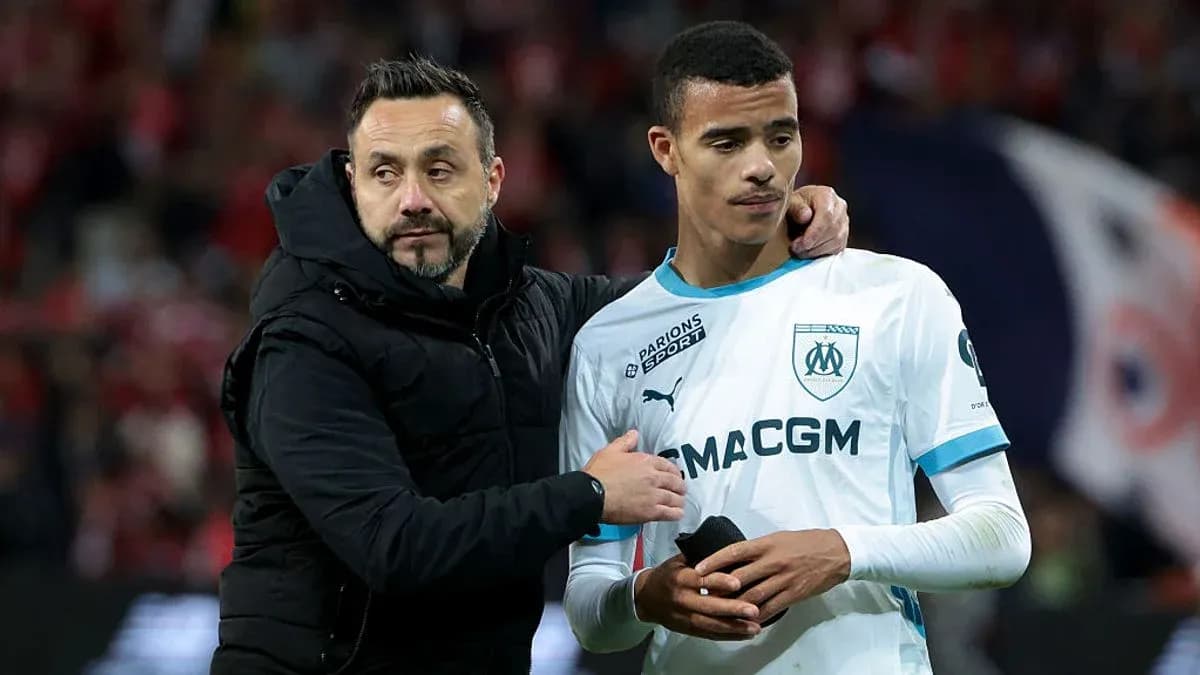 Entrenador y jugador de Olympique de Marsella tras el partido