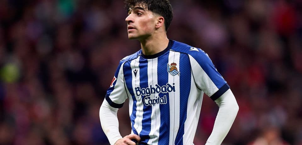 Jugador de la Real Sociedad en el partido