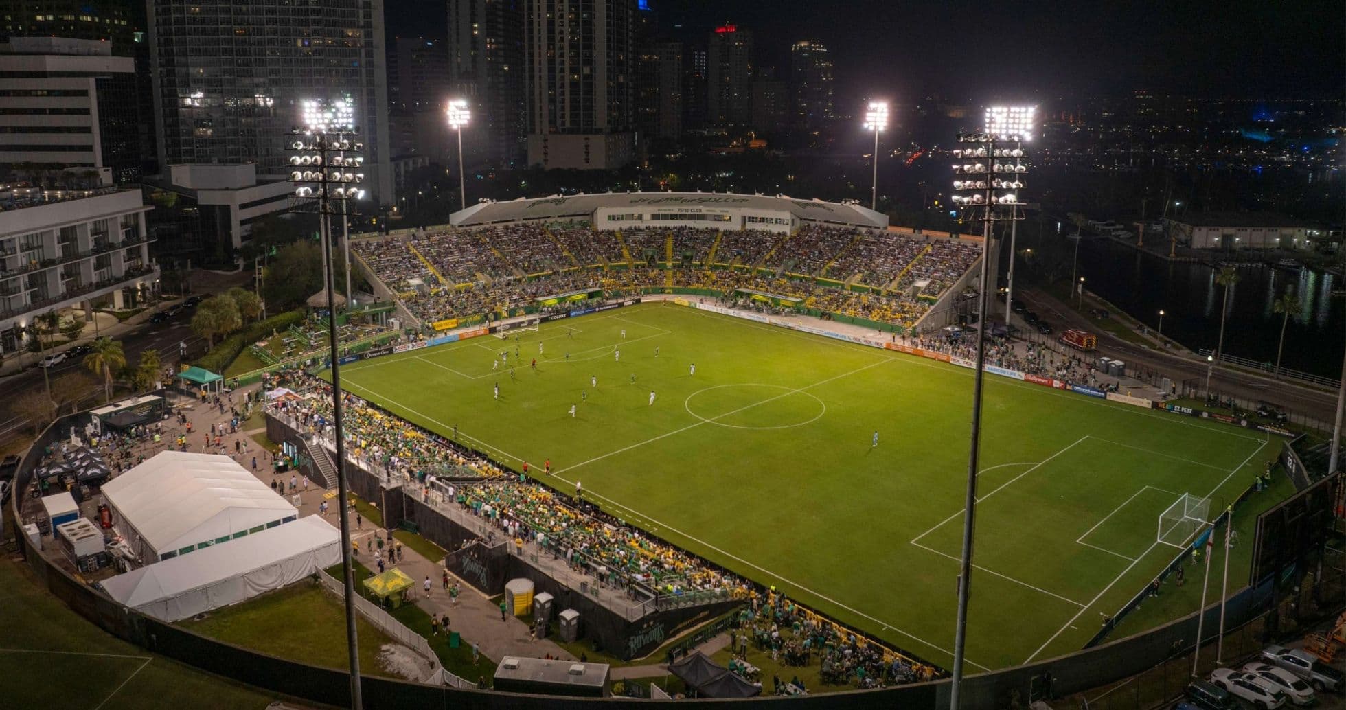 Vista panorámica del estadio de fútbol