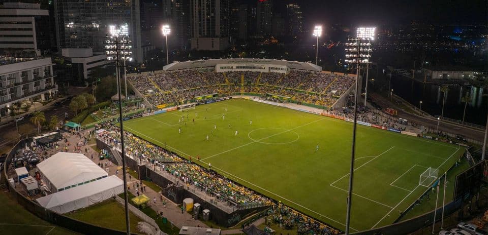 Vista panorámica del estadio de fútbol