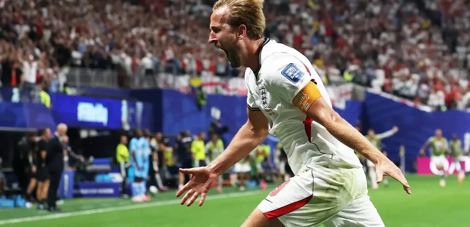 Harry Kane celebrando un gol para Inglaterra