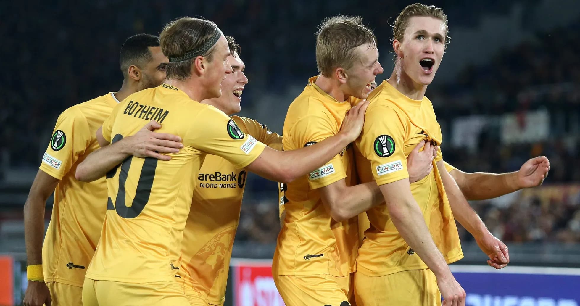 Jugadores de Bodo/Glimt celebrando un gol