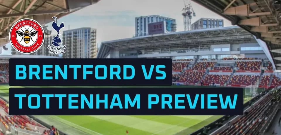 Estadio con logos de Brentford y Tottenham, previa del partido