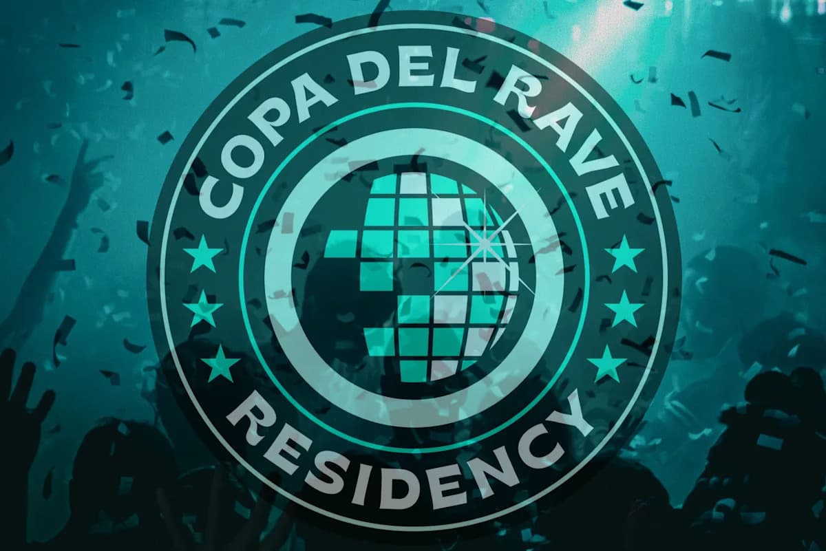 Logotipo de Copa del Rave con confeti de fondo