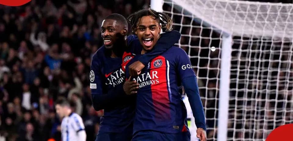 Jugadores de PSG celebrando un gol en partido