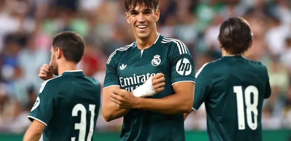 Jugadores del Real Madrid en celebración durante el partido