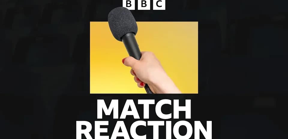 Mic held up for post-match reaction segment