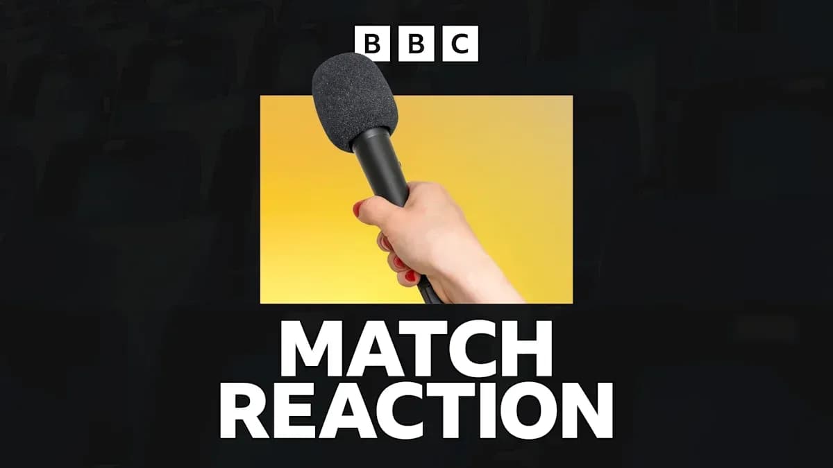 Mic held up for post-match reaction segment