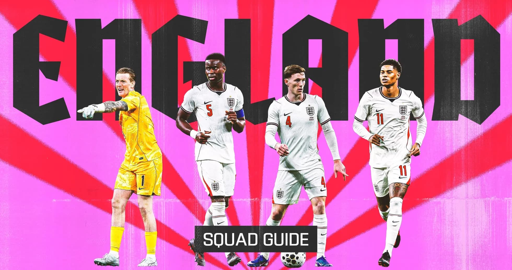Jugadores de Inglaterra en guía de equipo