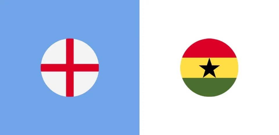 Banderas de Inglaterra y Ghana en fondo simple