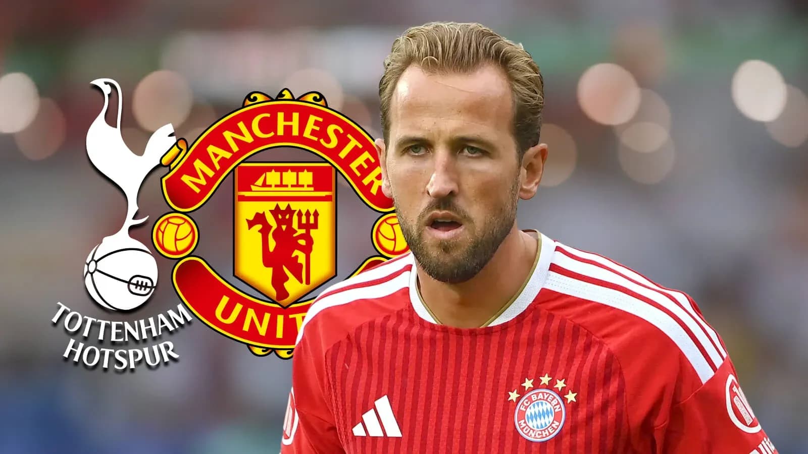 Jugador con camiseta de Bayern Múnich y logotipos de clubes