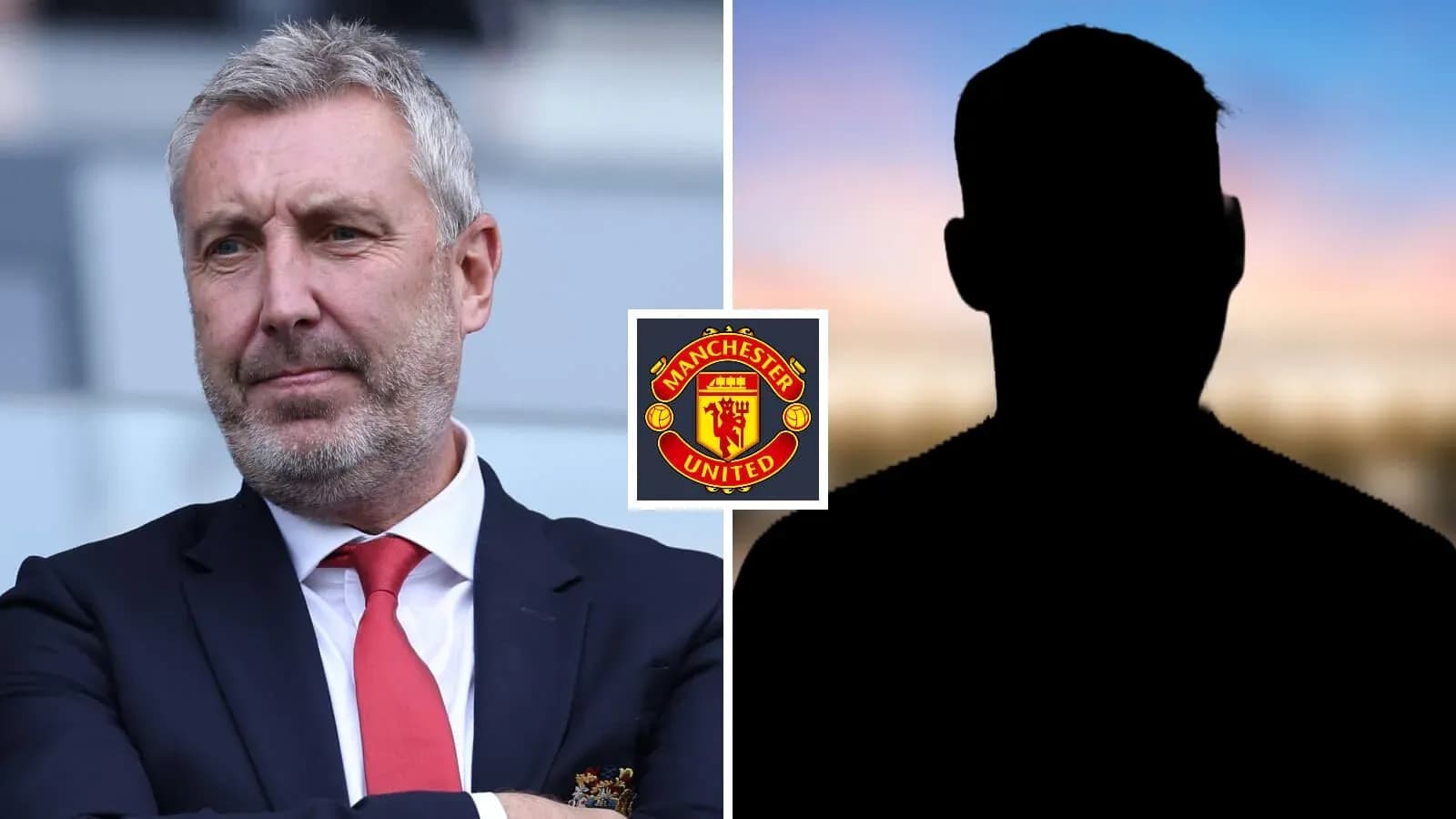 Entrenador de Manchester United y figura en silueta
