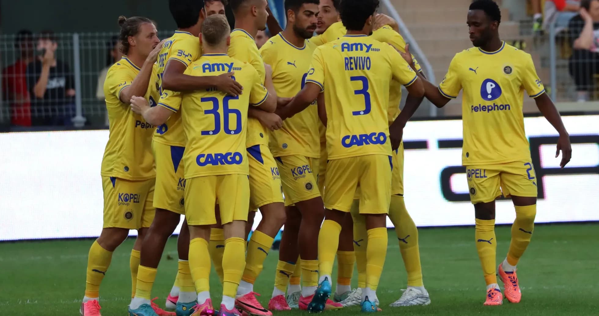 Celebración de Maccabi Tel Aviv en el partido