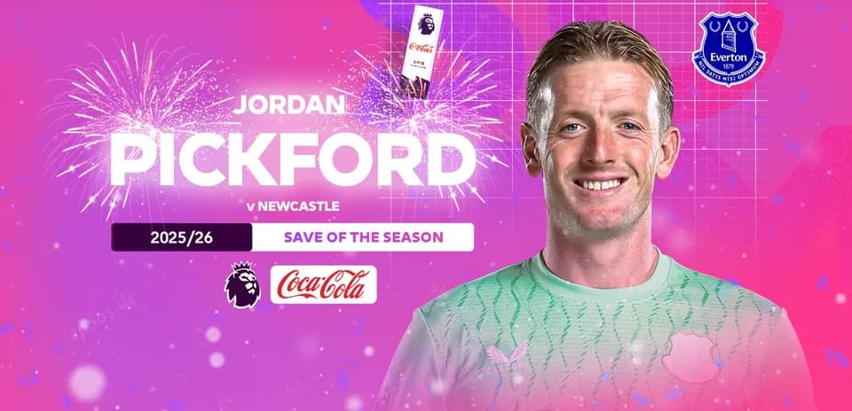 Jordan Pickford en homenaje tras salvar un tiro