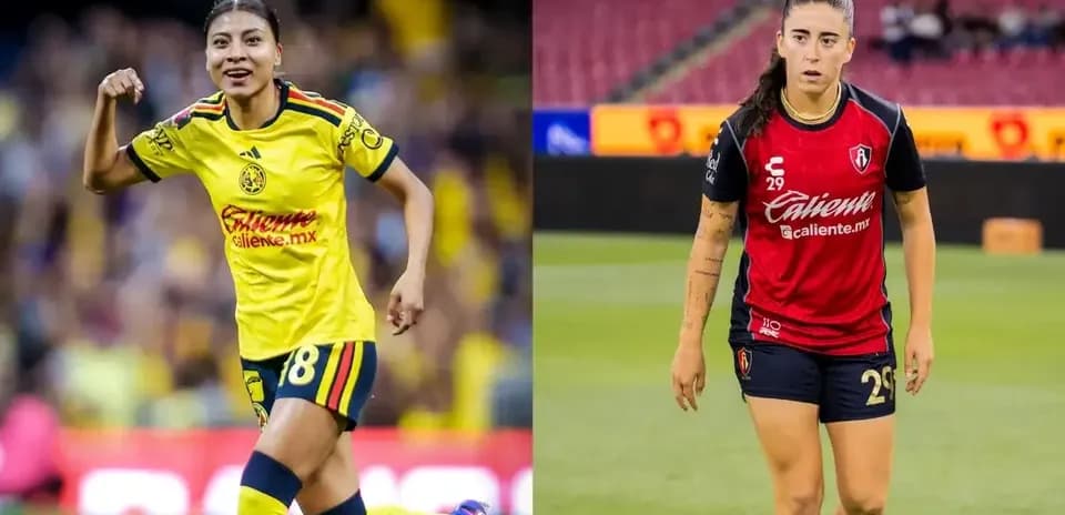 Jugadoras de América y Atlas en acción