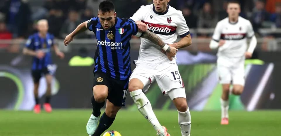 Luchas entre jugadores de Bologna e Inter