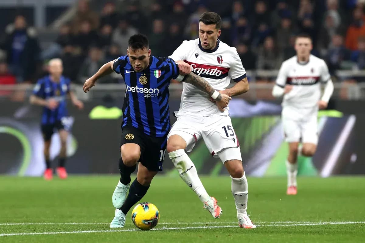 Luchas entre jugadores de Bologna e Inter