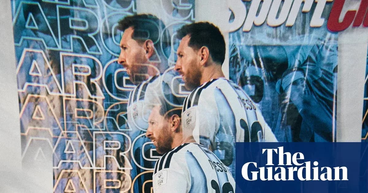 Jugador argentino posando con camiseta de la selección