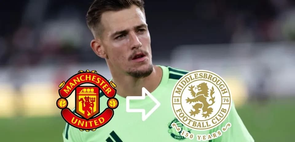 Jugador con camisetas de Manchester United y Middlesbrough
