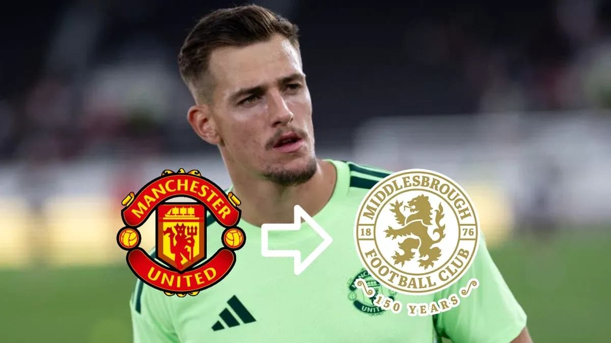 Jugador con camisetas de Manchester United y Middlesbrough