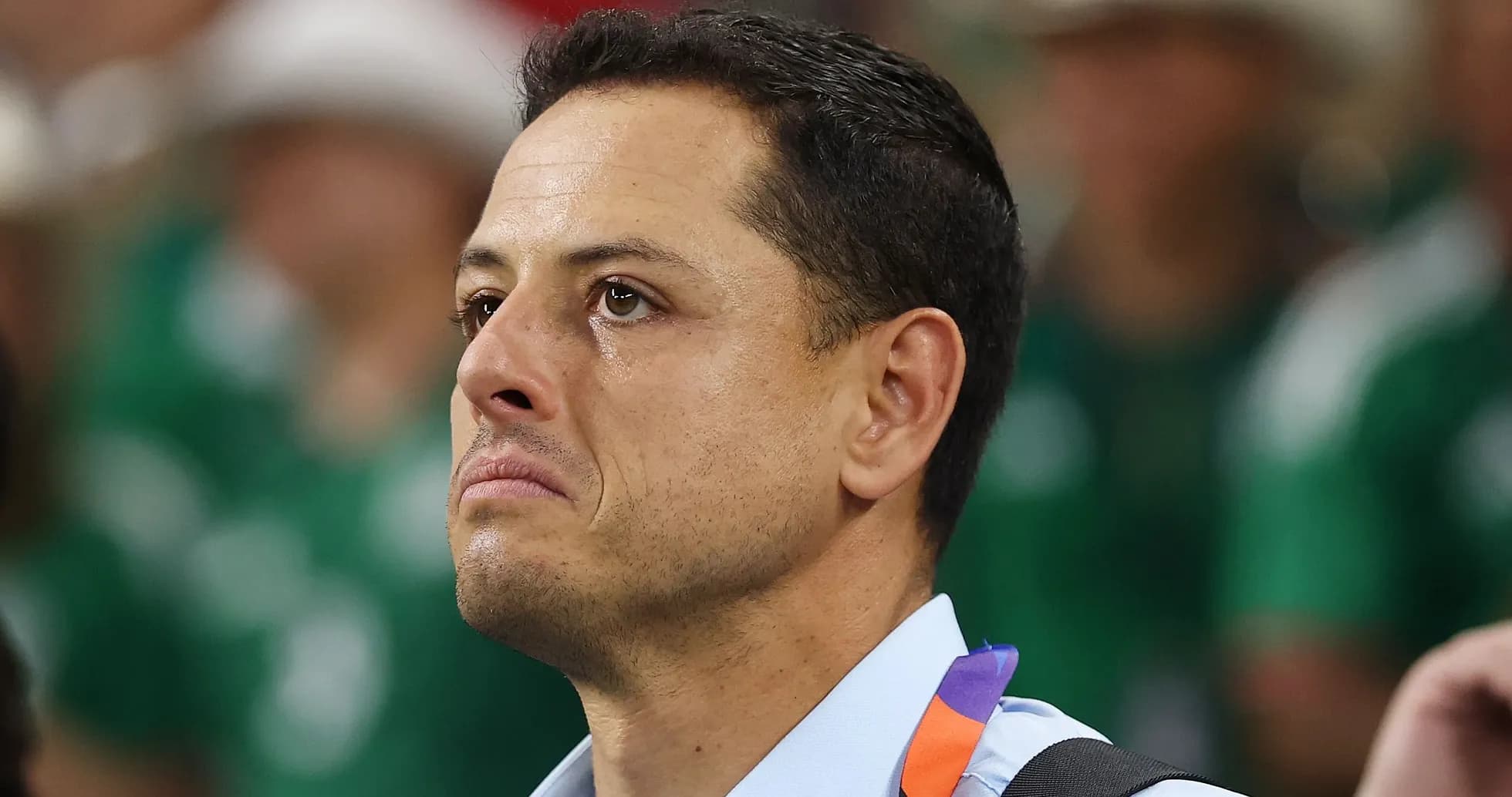 Jugador con lágrimas en el rostro durante evento