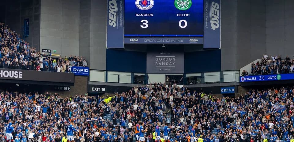 Marcador en Ibrox: Rangers 3, Celtic 0