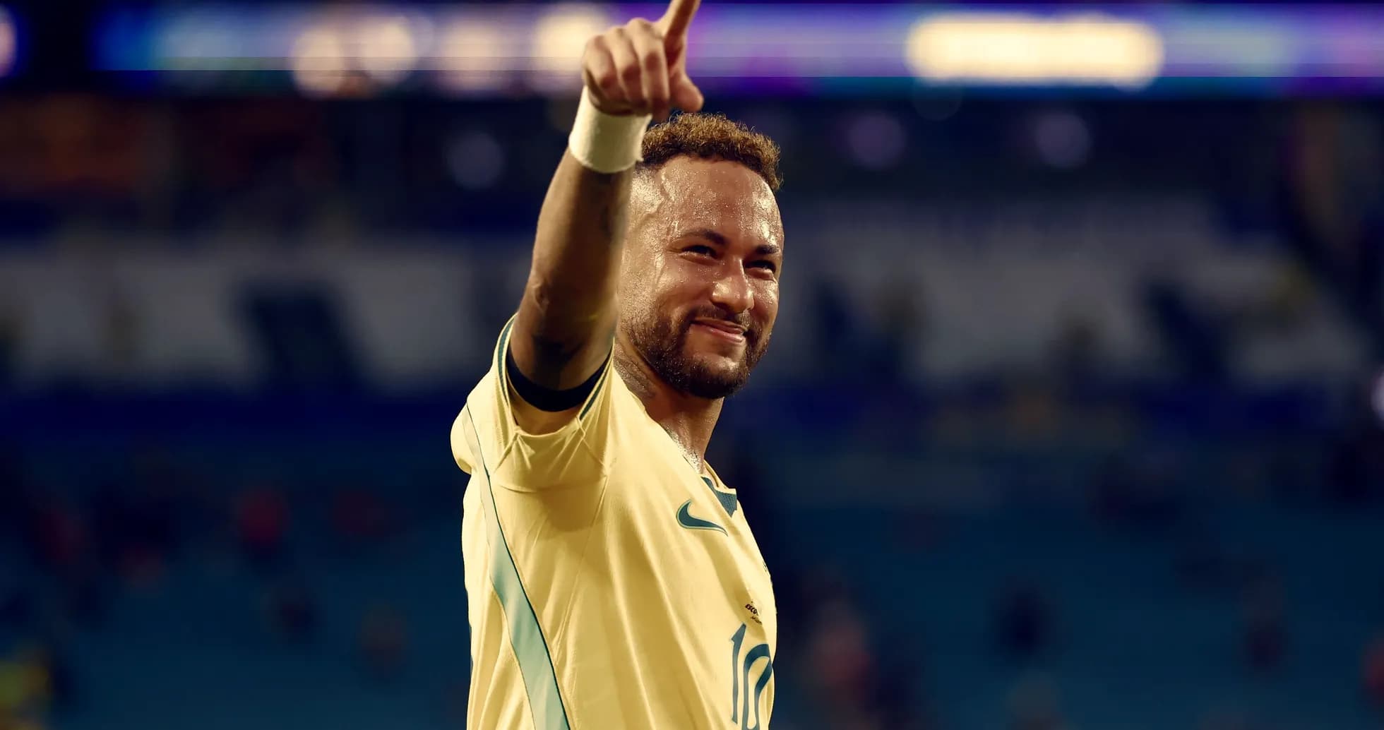 Neymar levantando un dedo después del partido