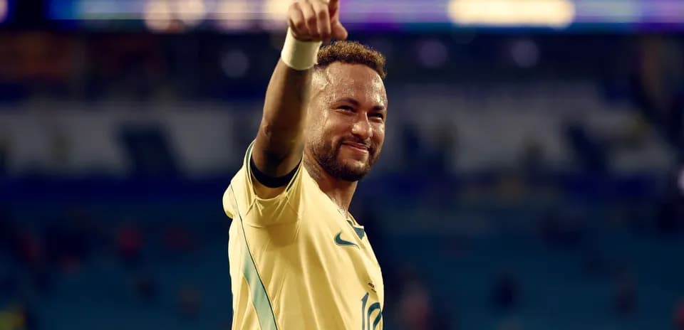 Neymar levantando un dedo después del partido