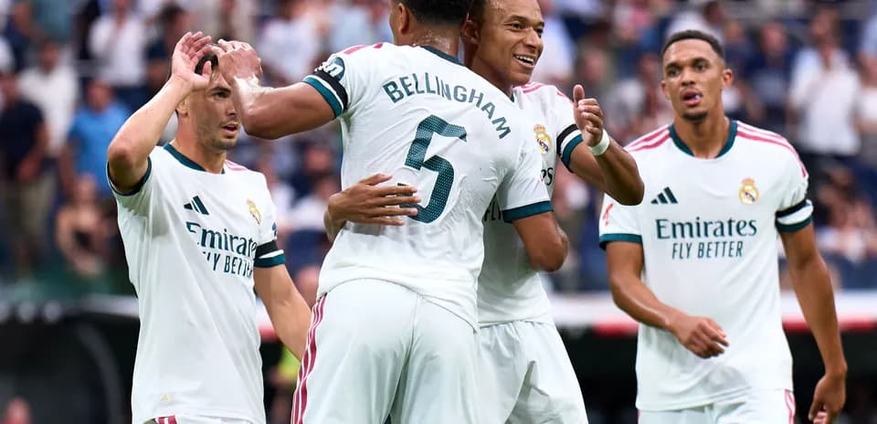 Jugadores del Real Madrid celebrando un gol