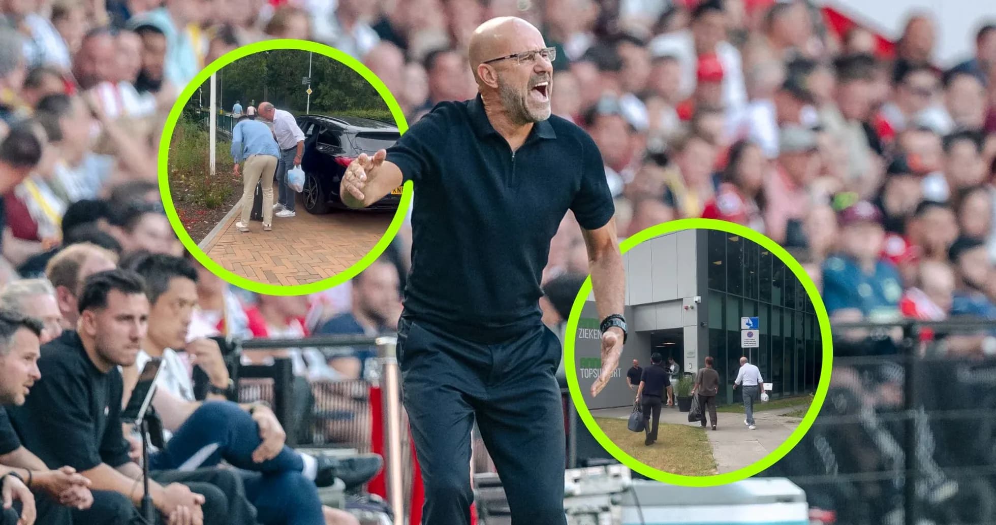 Entrenador dirigiendo al equipo desde la línea de banda