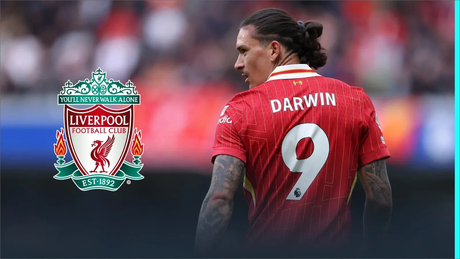 Jugador de Liverpool con camiseta de Darwin 9