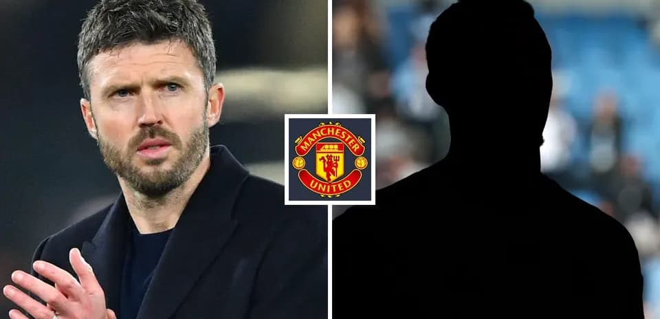 Michael Carrick con logo de Manchester United y silueta