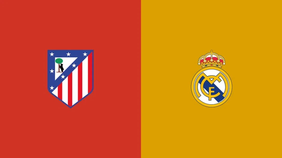 Escudos de Atlético de Madrid y Real Madrid