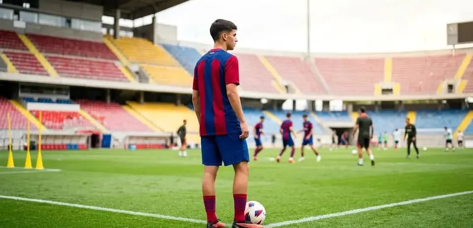 Jugador de fútbol en el campo durante entrenamiento