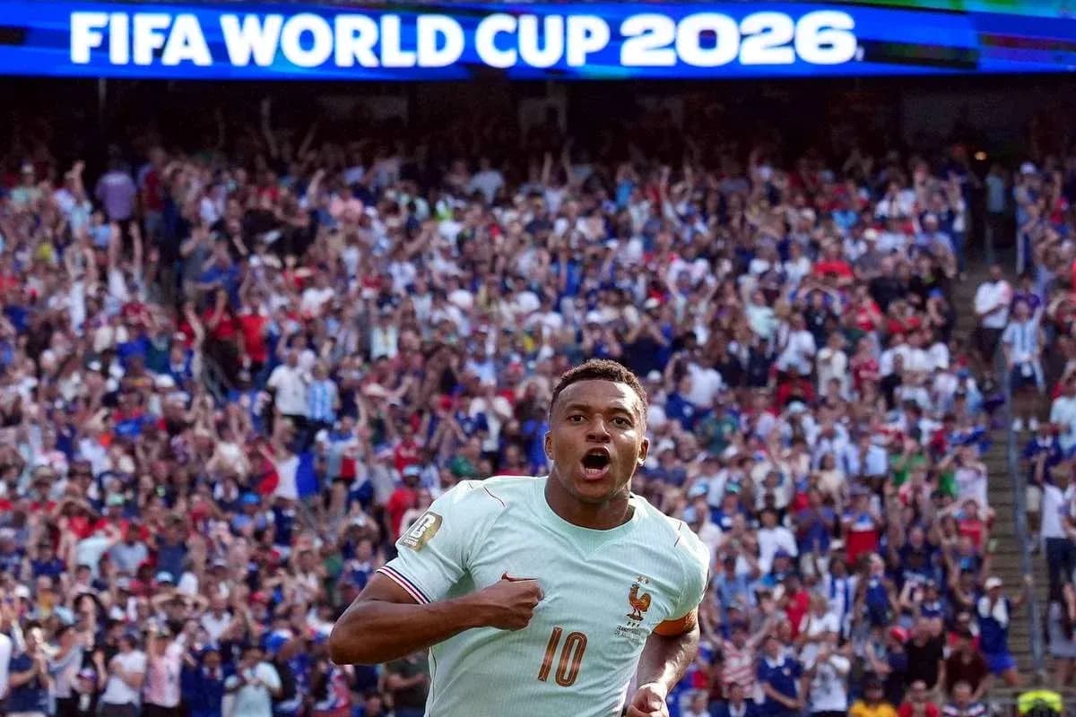 Jugador de Francia celebrando gol en el Mundial 2026