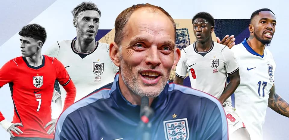 Entrenador y jugadores de Inglaterra en collage
