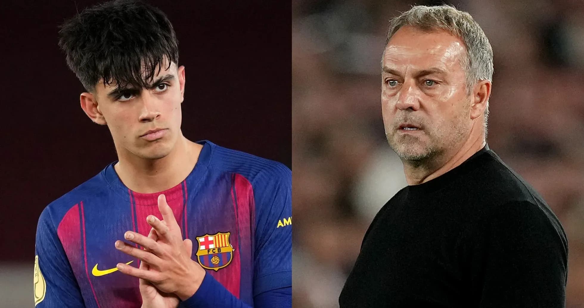 Jugador y entrenador de FC Barcelona en el campo