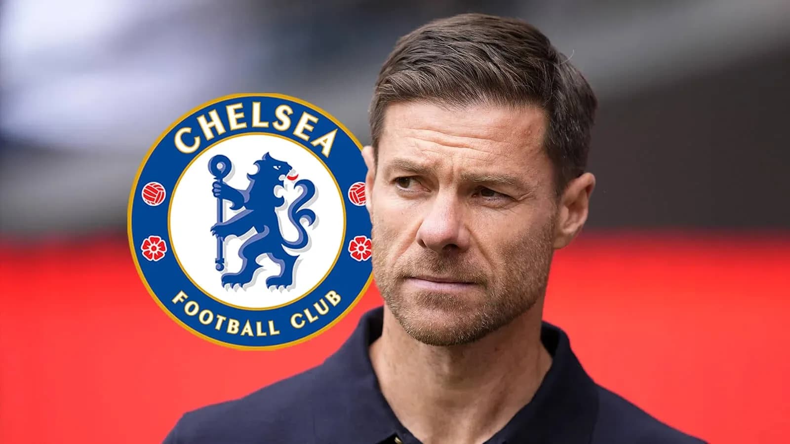 Entrenador de Chelsea FC con logo del club de fondo