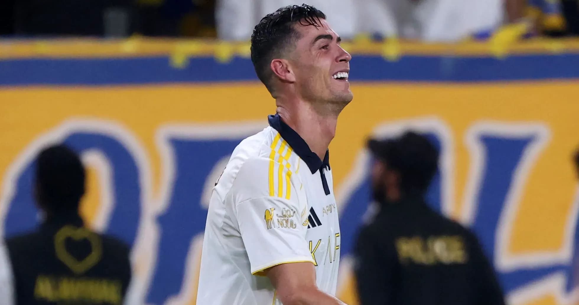 Cristiano Ronaldo sonriendo durante un partido
