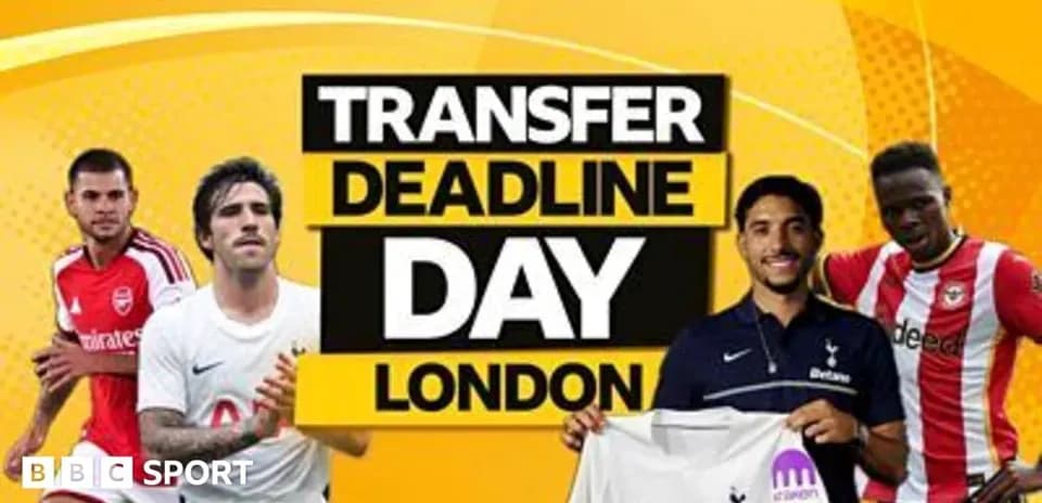Jugadores y logo de transferencia de fútbol en Londres