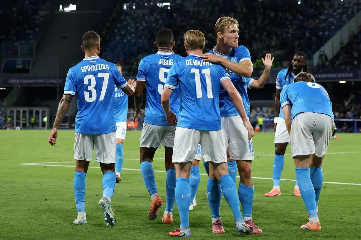 Jugadores del Napoli celebrando un gol