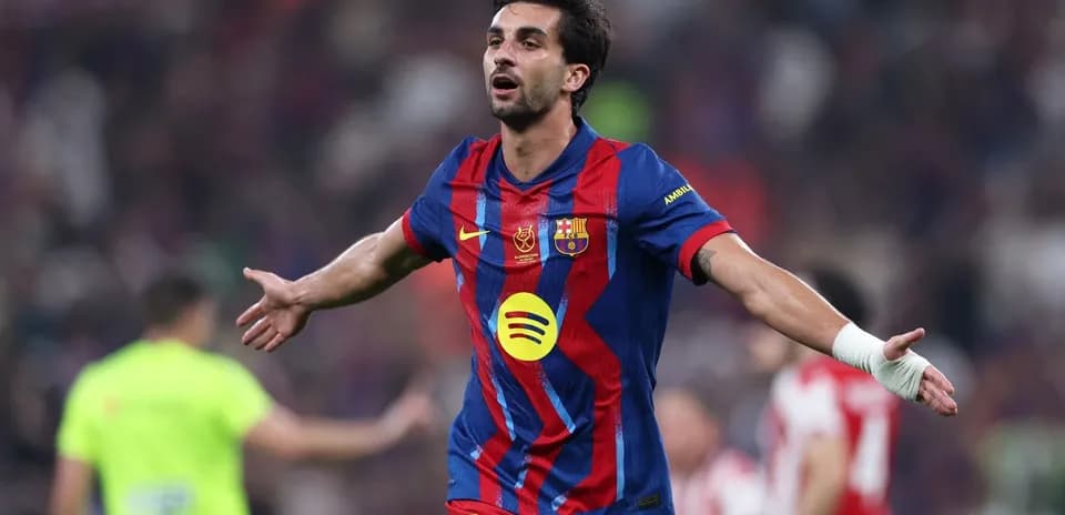 Jugador del FC Barcelona celebrando un gol en el partido