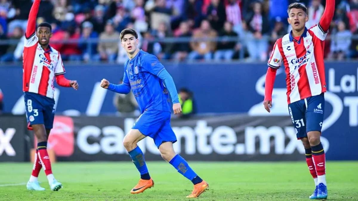 Jugadores de Atlético San Luis y Chivas en acción