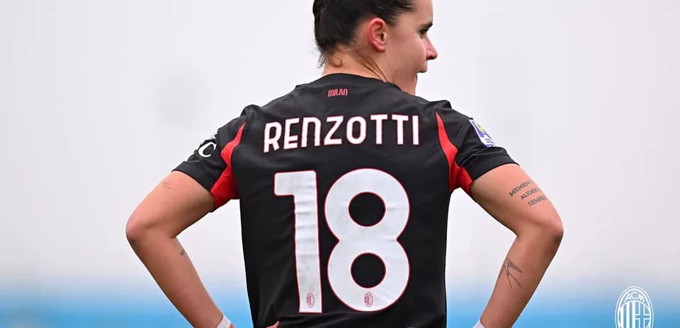 Jugadora del AC Milan en el partido
