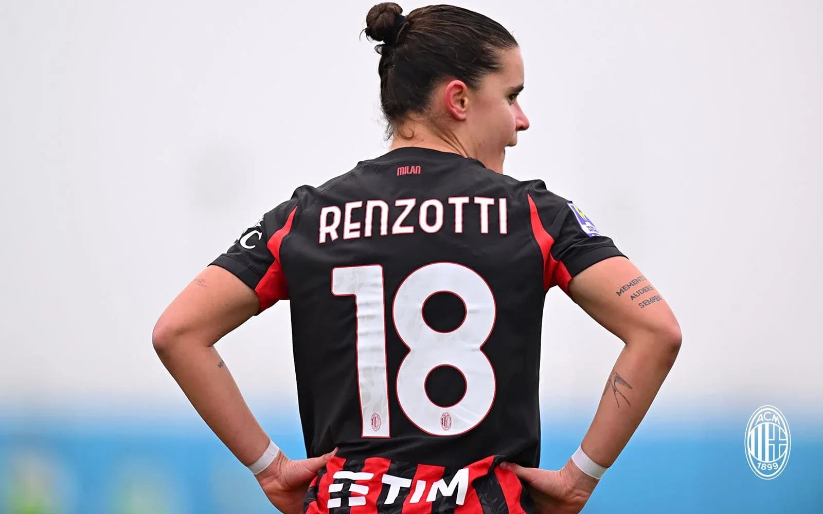 Jugadora del AC Milan en el partido
