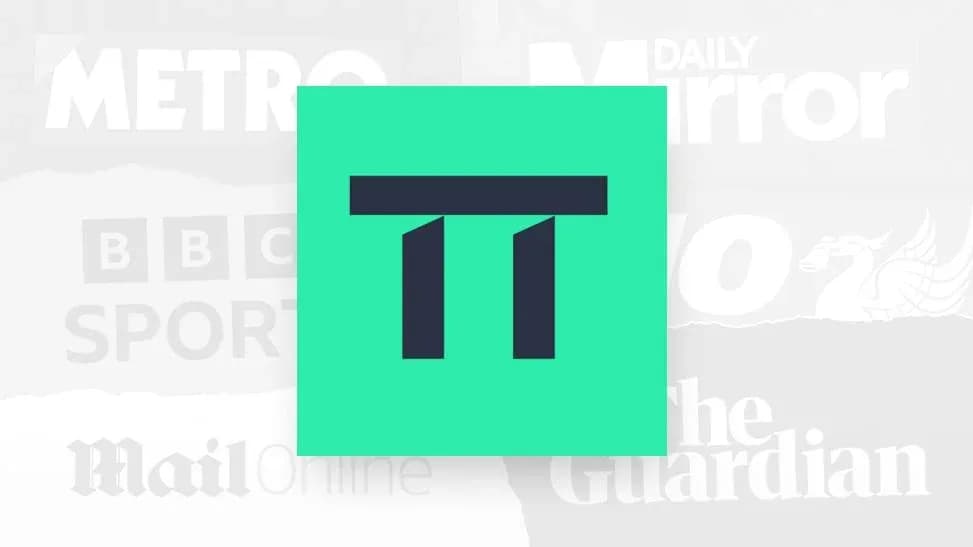 Logo de medio de comunicación en fondo colorido