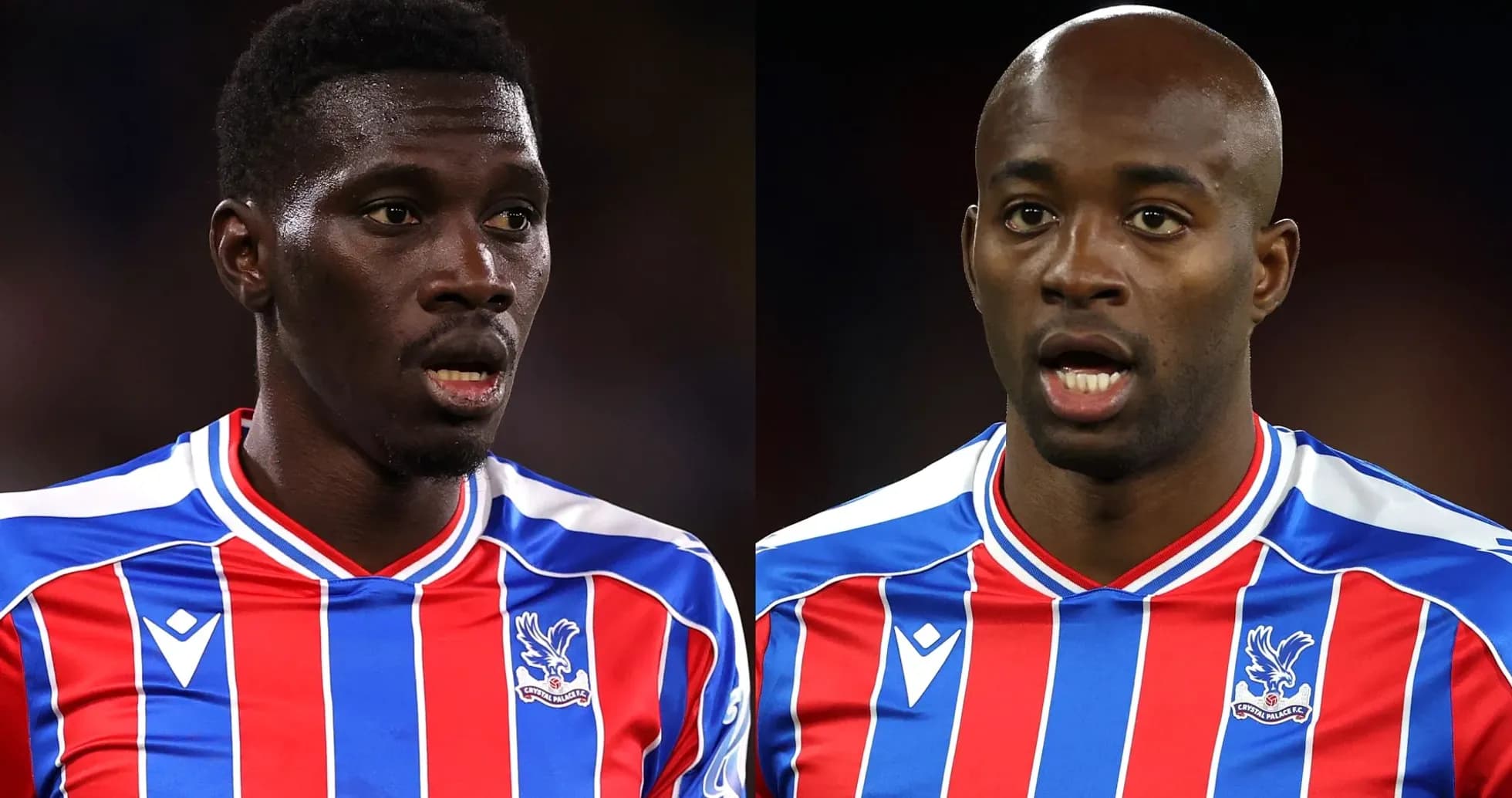 Jugadores de Crystal Palace en uniforme durante el partido
