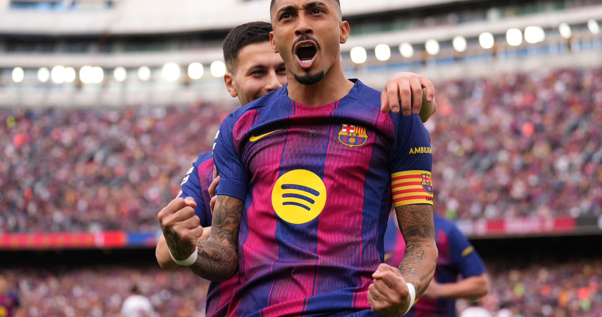 Jugador de Barcelona celebrando un gol