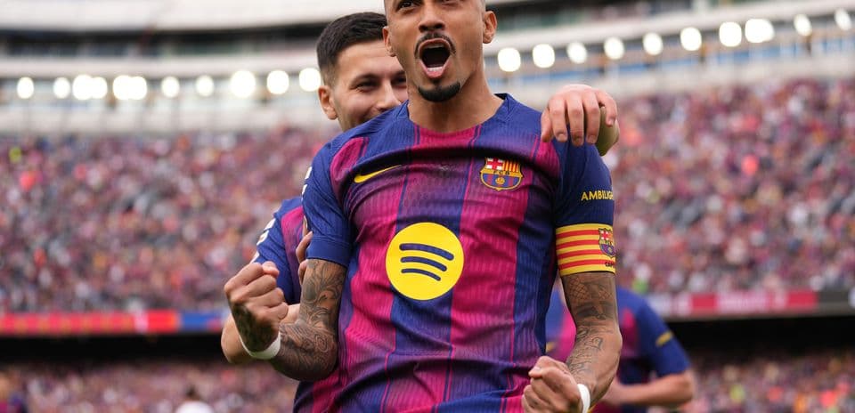 Jugador de Barcelona celebrando un gol